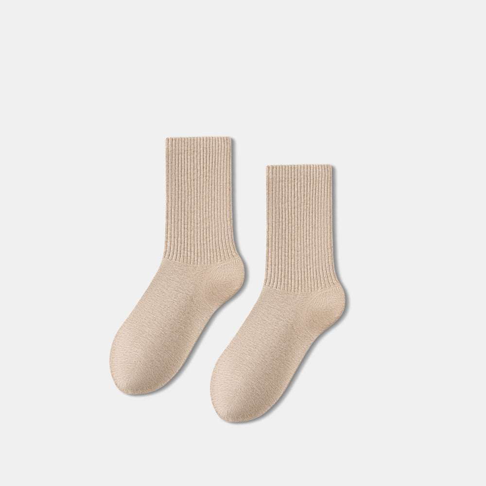 Cotton Crew Socks for Women with Soft Gel Heel Grip