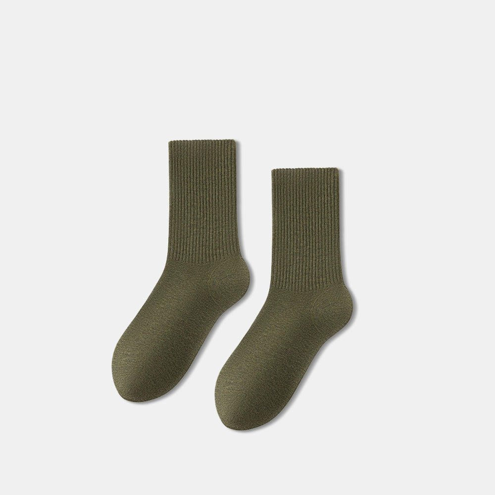 Cotton Crew Socks for Women with Soft Gel Heel Grip