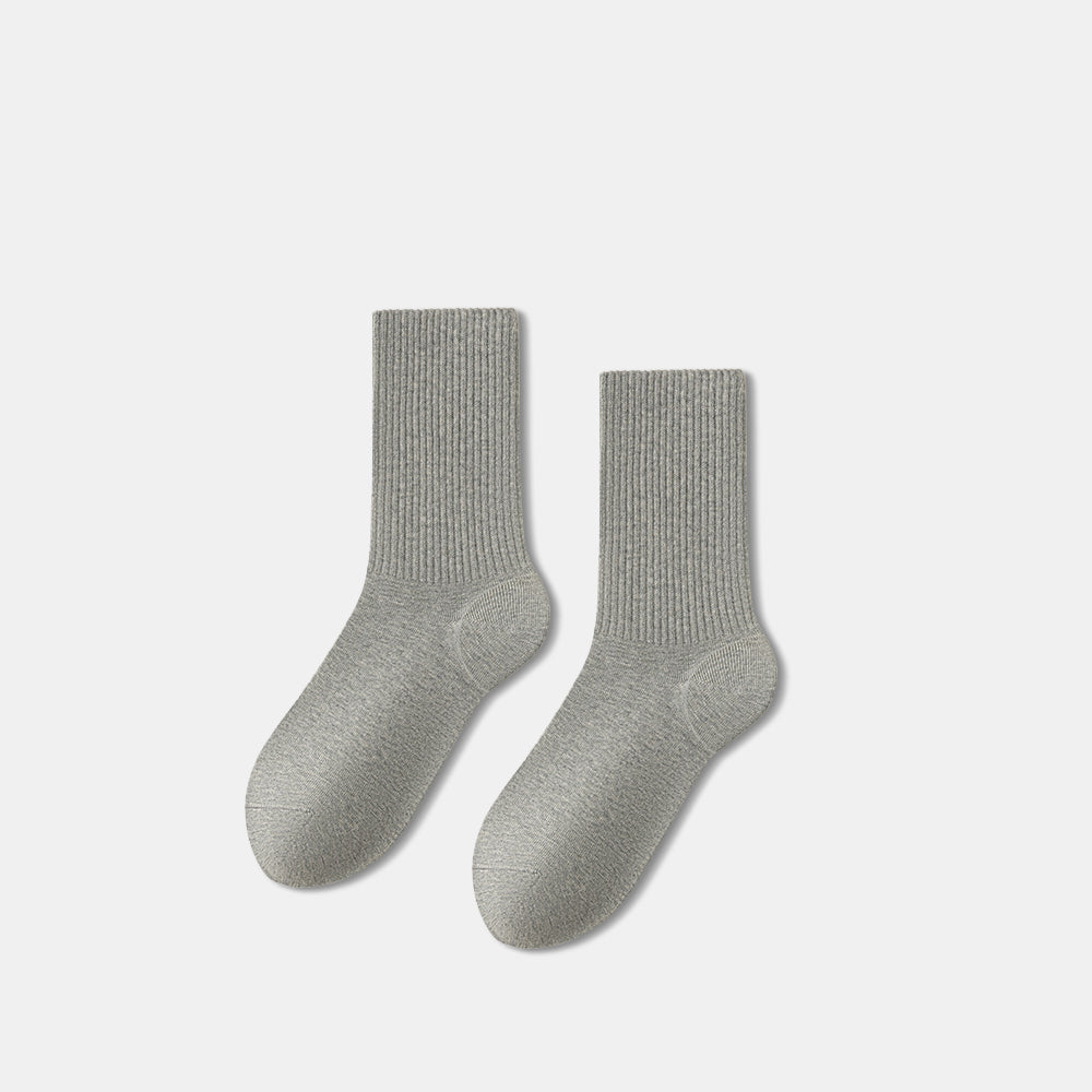 Cotton Crew Socks for Women with Soft Gel Heel Grip