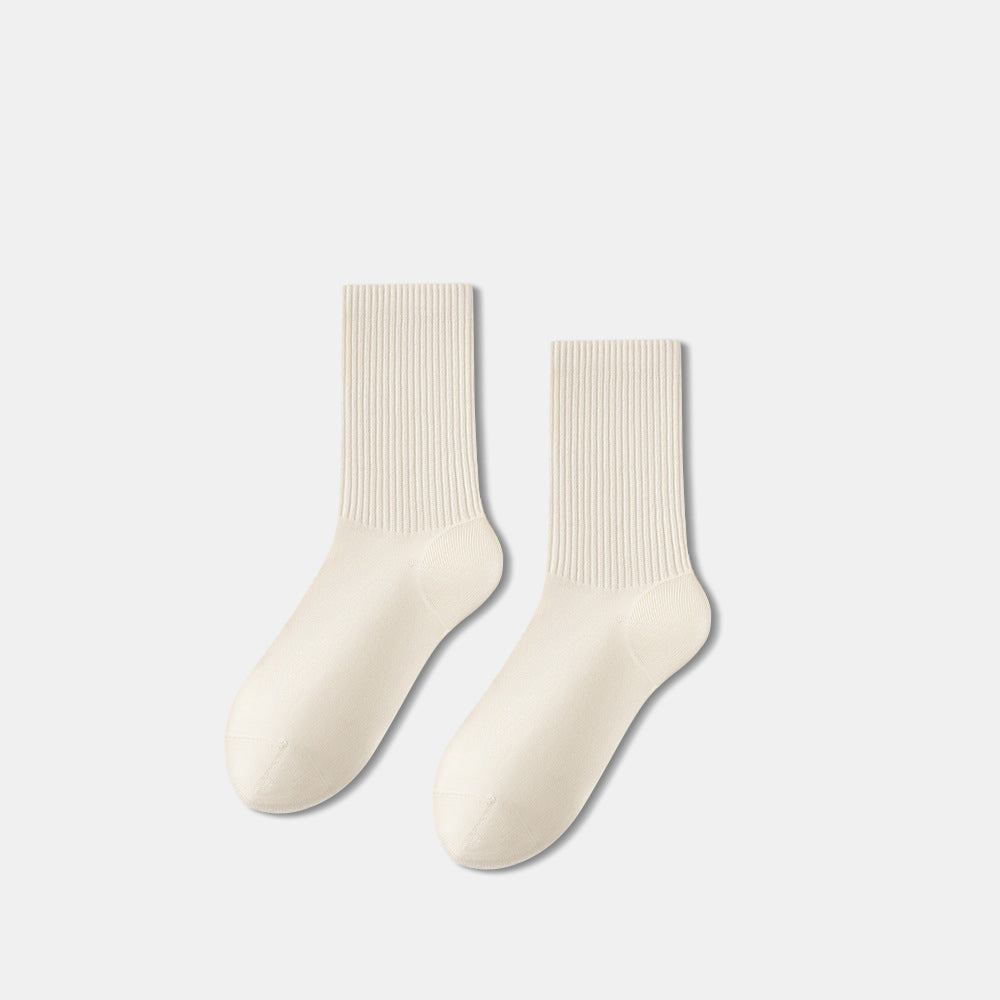 Cotton Crew Socks for Women with Soft Gel Heel Grip