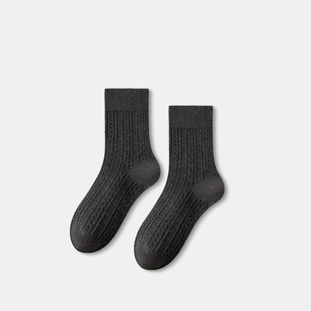 Cable-Knit Cotton Crew Socks for Women